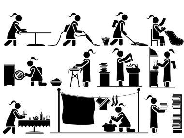 ICONS MAN WORK HOME clipart
