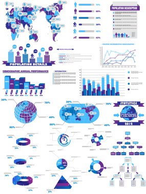 INFOGRAPHIC WEB COLLECTION PURPLE clipart