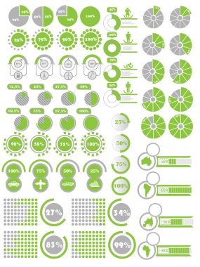 INFOGRAPHICS ELEMENTS 2 GREEN clipart