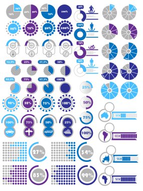 INFOGRAPHICS ELEMENTS 2 PURPLE clipart