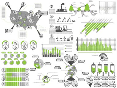 INFOGRAPHIC GASOLINE UNITED STATES AMERICA GREEN clipart