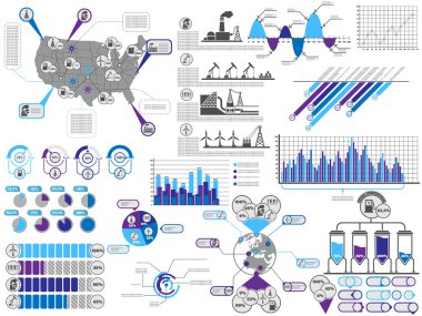 INFOGRAPHIC GASOLINE UNITED STATES AMERICA PURPLE clipart
