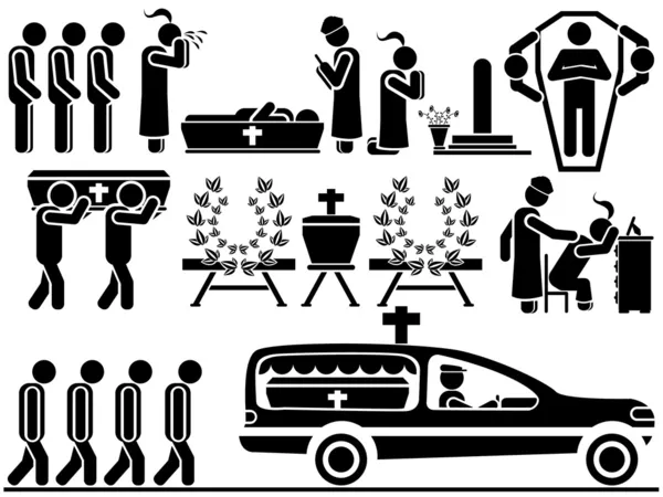Ikona ludzi pogrzeb — Wektor stockowy