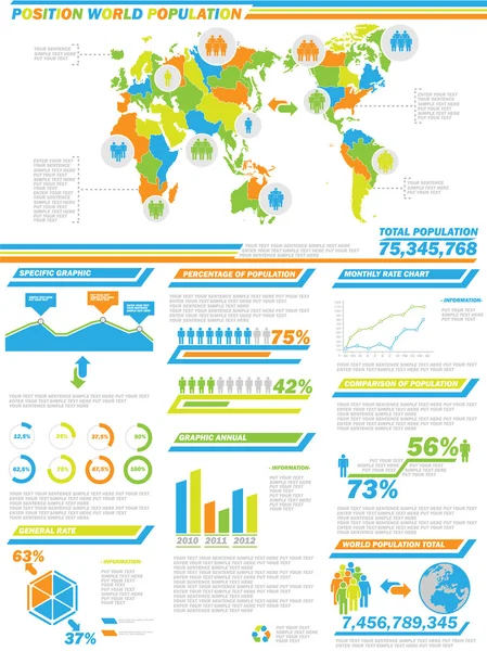 Infographic δημογραφικά στοιχεία πληθυσμού 2 ειδική έκδοση — Διανυσματικό Αρχείο