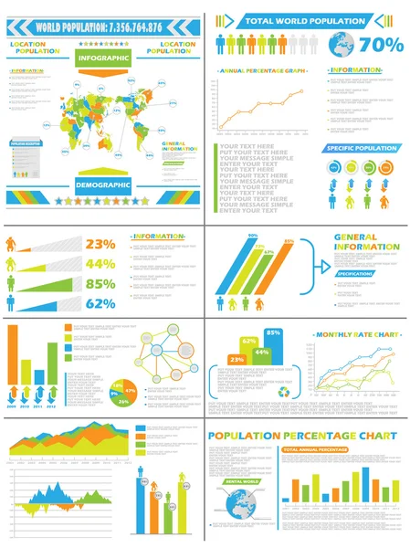 INFOGRAPHIC DEMOGRAPHICS POPULATION SPECIAL EDITION — Stock Vector