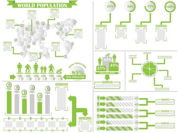 Infographic demografie 4 zelený — Stockový vektor