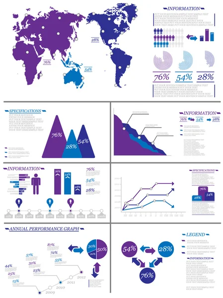 Infographic bevolkingssamenstelling 8 paarse — Stockvector