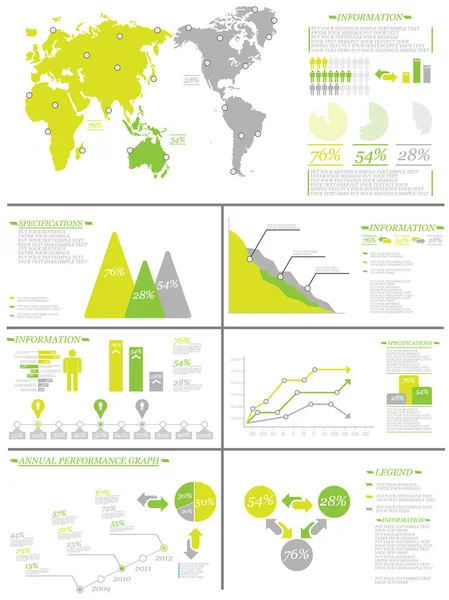 Infographic bevolkingssamenstelling 8 geel — Stockvector