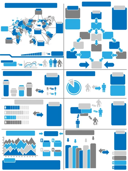 Infographic bevolkingssamenstelling blauw 11 — Stockvector