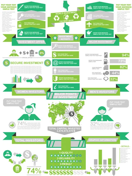 Zelená business Infographic demografie — Stockový vektor