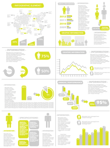 Infographic demografik yeni stil sarı — Stok Vektör