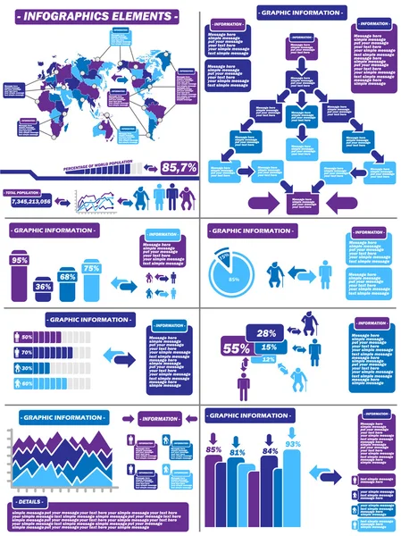 Infografik Demografie violett 11 — Stockvektor
