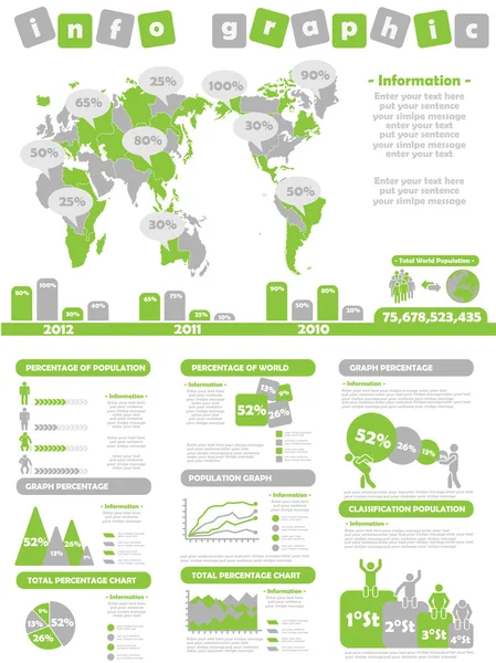 Infografik Demografie Spielzeug grün — Stockvektor