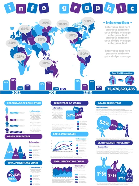 Infografik Demografie Spielzeug lila — Stockvektor