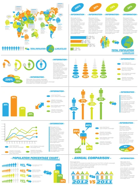 Infographic δημογραφικά στοιχεία web στοιχεία — Διανυσματικό Αρχείο