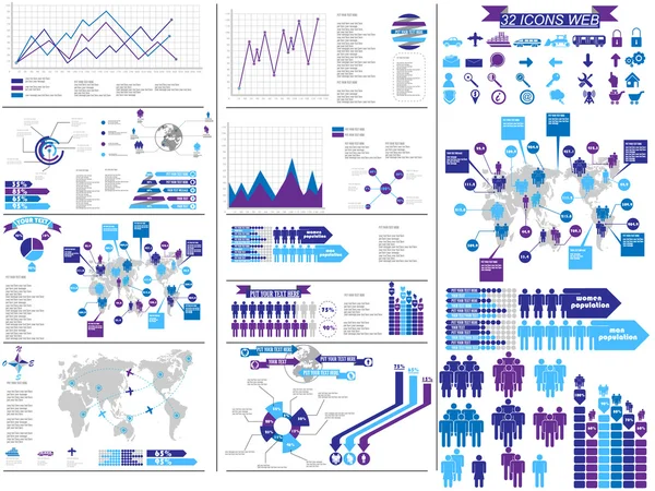 Infographic fialová — Stockový vektor