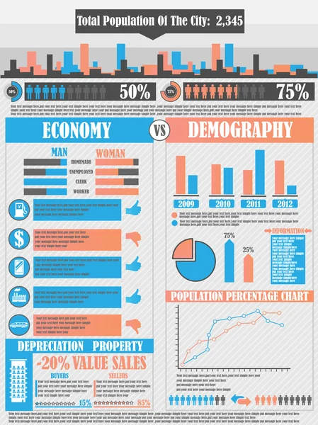 Infographics stad — Stockvector