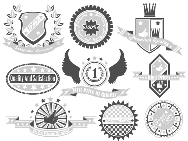 SET OF VINTAGE LABEL COLLECTION BICOLOUR 3 GREY — Stock Vector