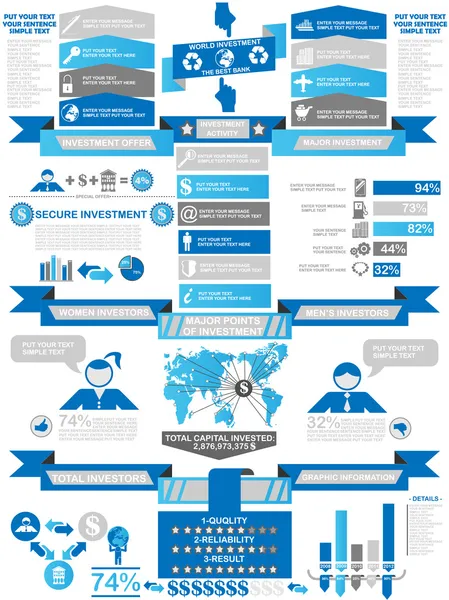 Infographic demográfiai Business kék Vektor Grafikák
