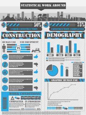 Infographic iş mavi