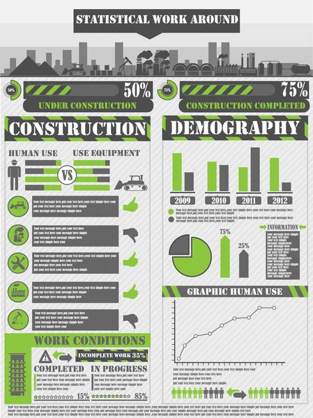 Infographic werk groen — Stockvector