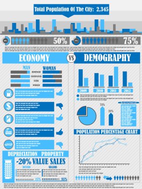 infographics şehir mavi