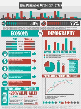 INFOGRAPHICS CITY RED clipart