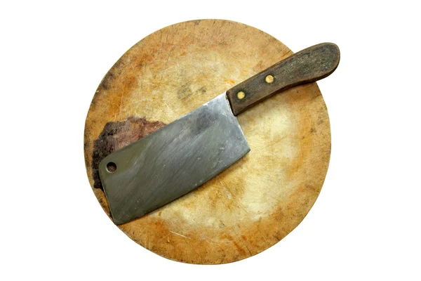 Cuchillo de chef en bloque de corte — Foto de Stock