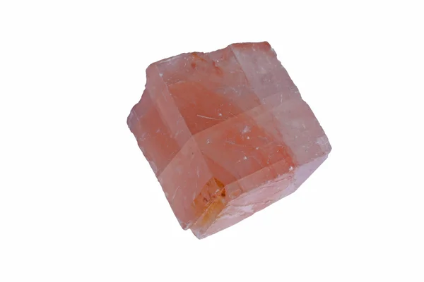 Ромбоэдральный кристалл кальцита — стоковое фото