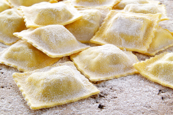 Fresh ravioli handmade