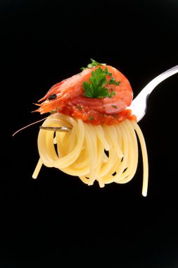 spagetti karides ile