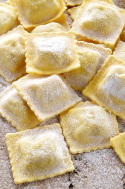 Fresh ravioli with spinach end cheese