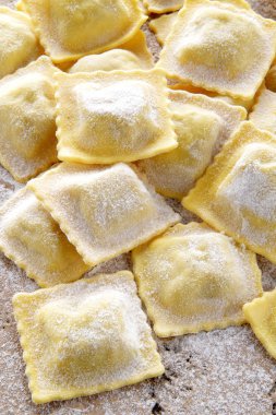 Fresh ravioli with spinach end cheese clipart