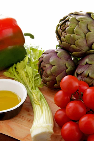 Gemüse mit Olivenöl — Stockfoto