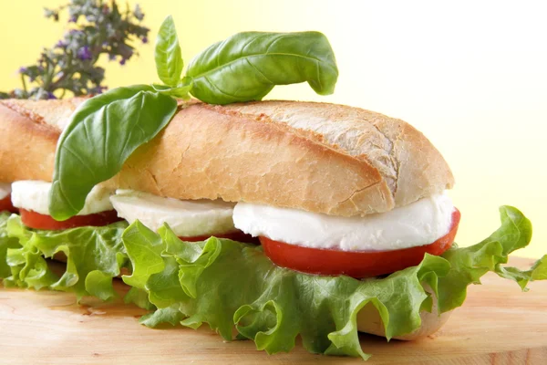 Sandwiches mit Mozzarella und Tomaten — Stockfoto
