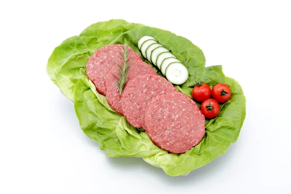 Свіжий гамбургер на білому тлі — стокове фото
