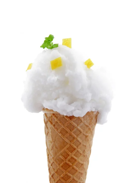 Lemon icecream on the white background — Stock Photo, Image