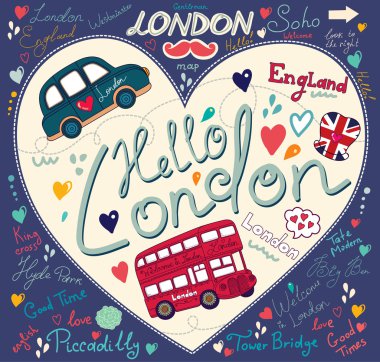 Vector set of London symbols clipart