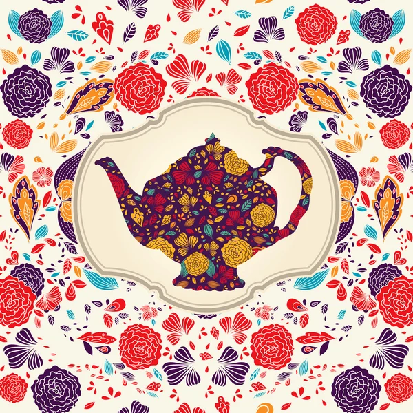 茶壶矢量模板 — 图库矢量图片