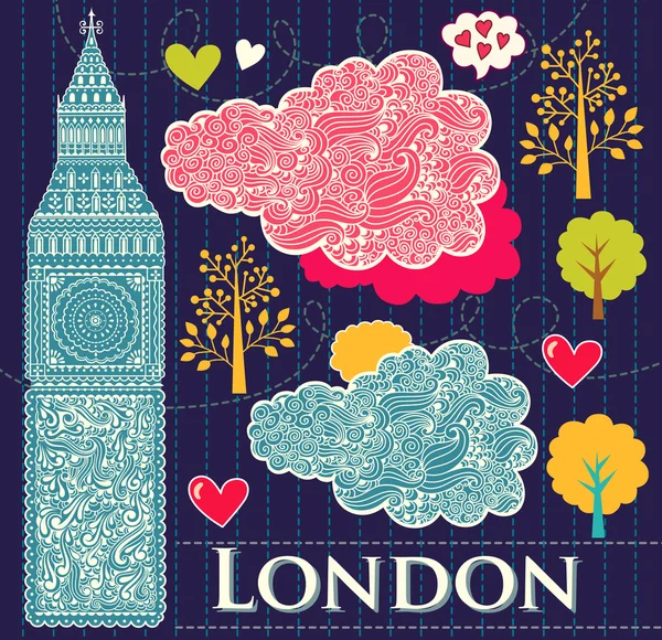 Ensemble vectoriel de symboles de Londres — Image vectorielle