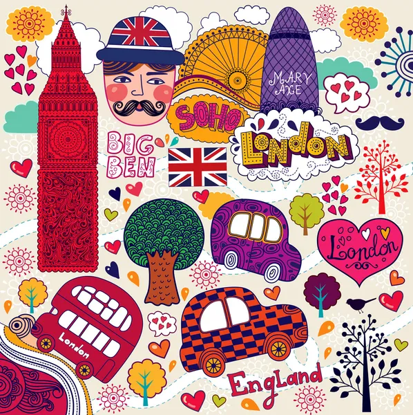 Vektor-készlet szimbólumok London Jogdíjmentes Stock Illusztrációk