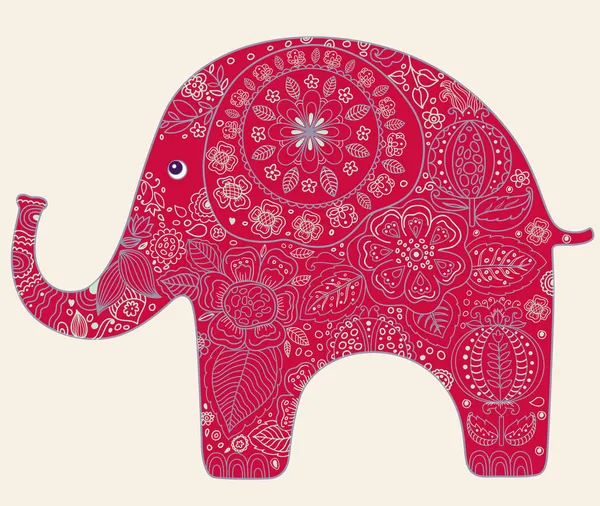 Carte de vacances avec éléphant — Image vectorielle