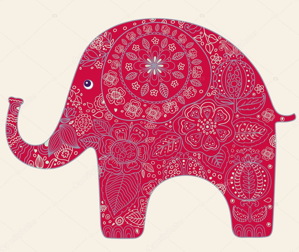 Holiday card with elephant