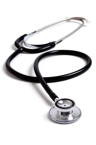 Stethoskop für Medizin und Gesundheitswesen isoliert auf weiß Stockbild