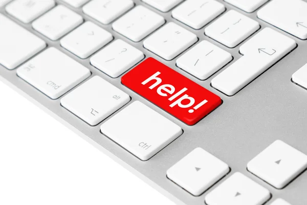 赤いヘルプ ボタンでコンピューターのキーボード ストック画像