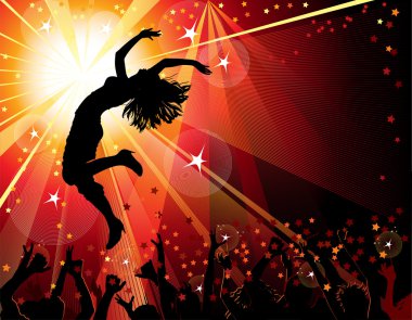 Dancing girl in the nightclub clipart