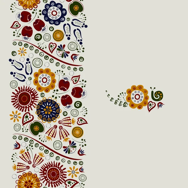Безшовний орнамент з яскравих декоративних квітів — стоковий вектор