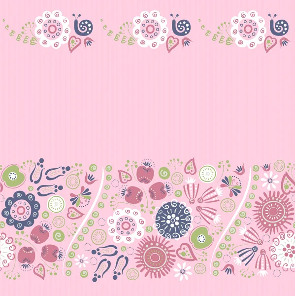 Безшовний орнамент з яскравих декоративних квітів — стоковий вектор