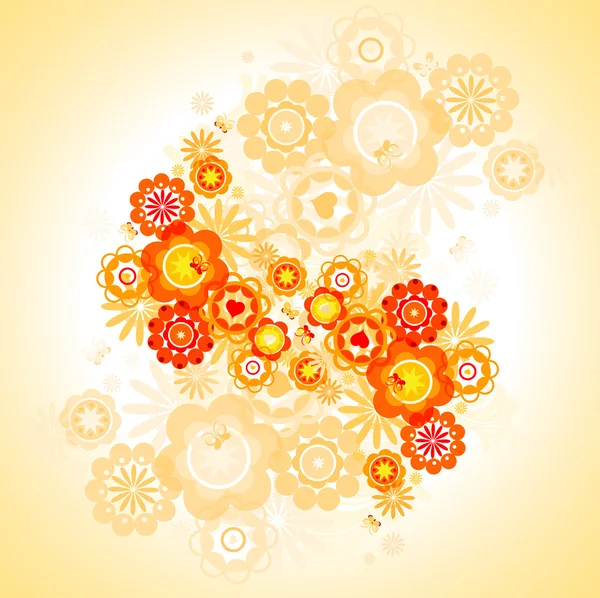 Bouquet décoratif abstrait de fleurs — Image vectorielle