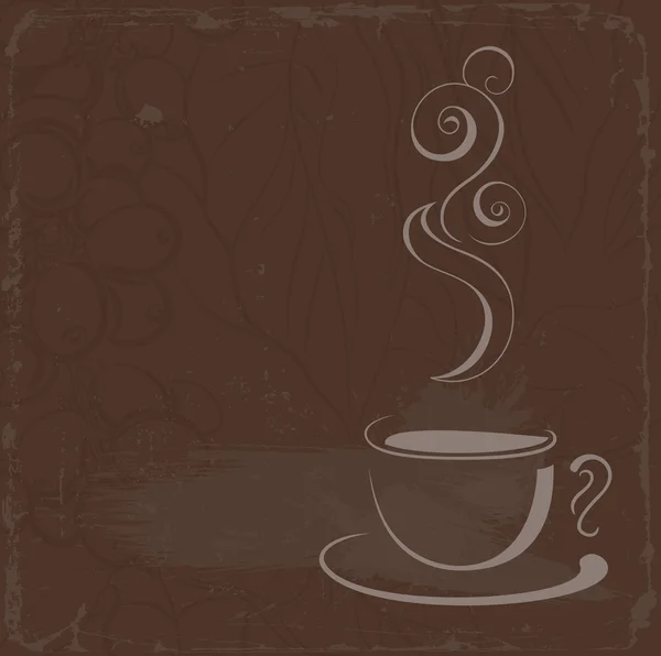 Xícara de café preto quente — Vetor de Stock